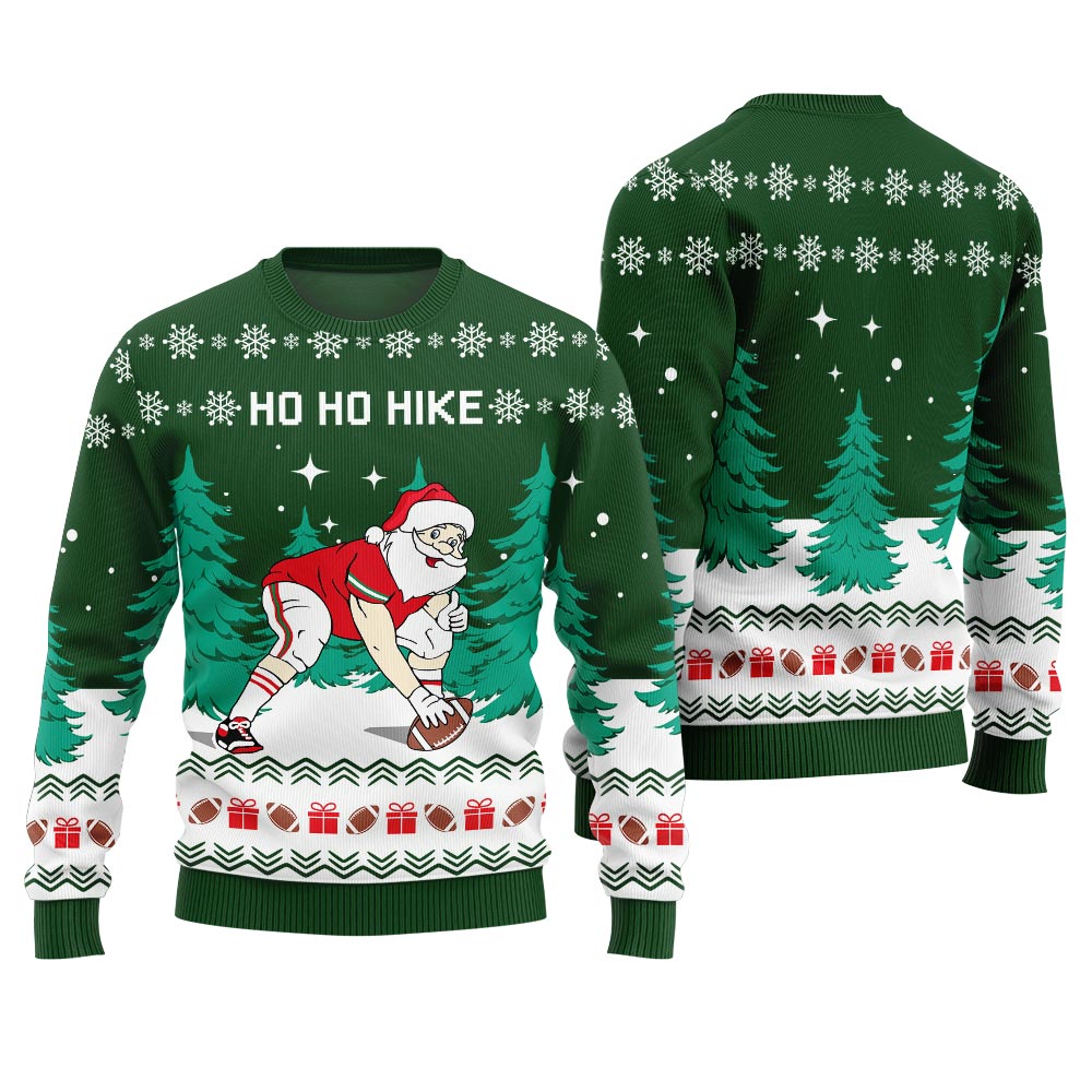 Santa Football Ugly Ho Ho Christmas Sweater