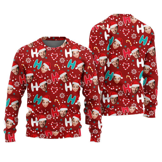 Ho Ho Ho Custom Couple Ugly Sweater