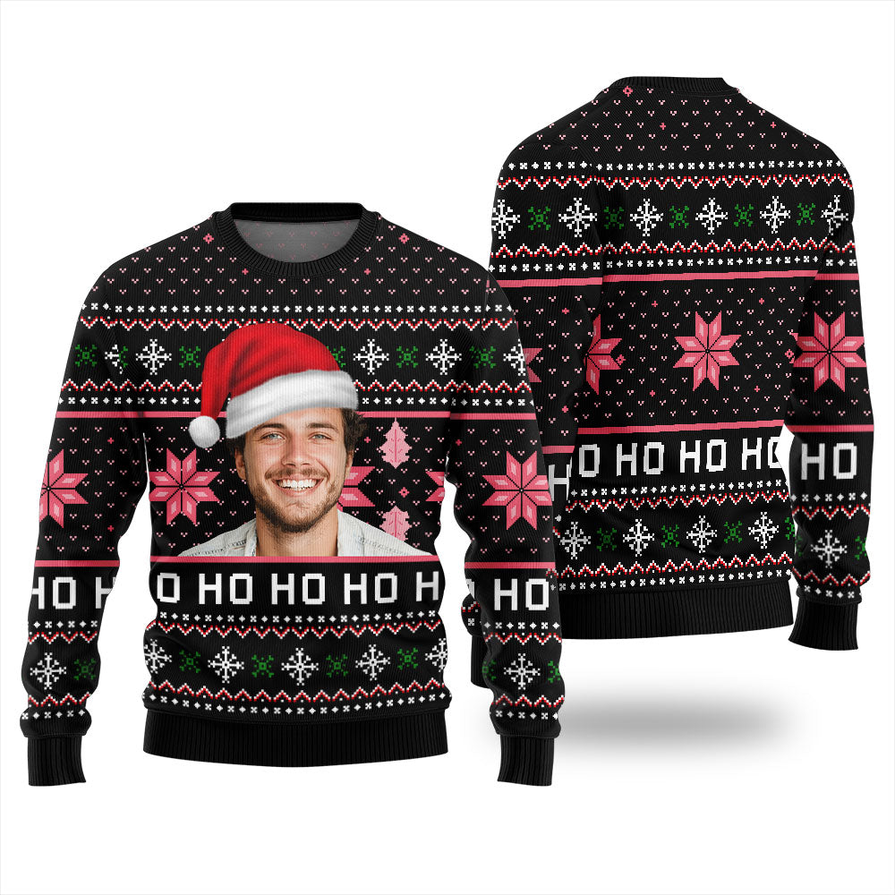 Ho Ho Ho Custom Face Ugly Sweater