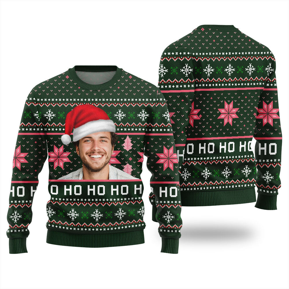 Ho Ho Ho Custom Face Ugly Sweater