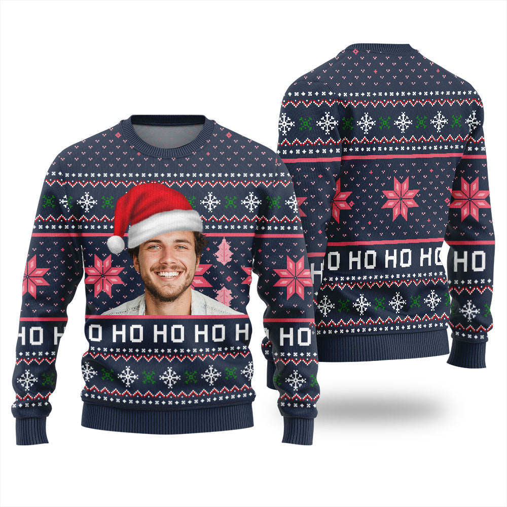 Ho Ho Ho Custom Face Ugly Sweater