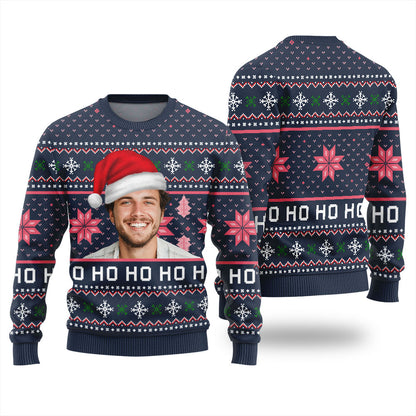 Ho Ho Ho Custom Face Ugly Sweater