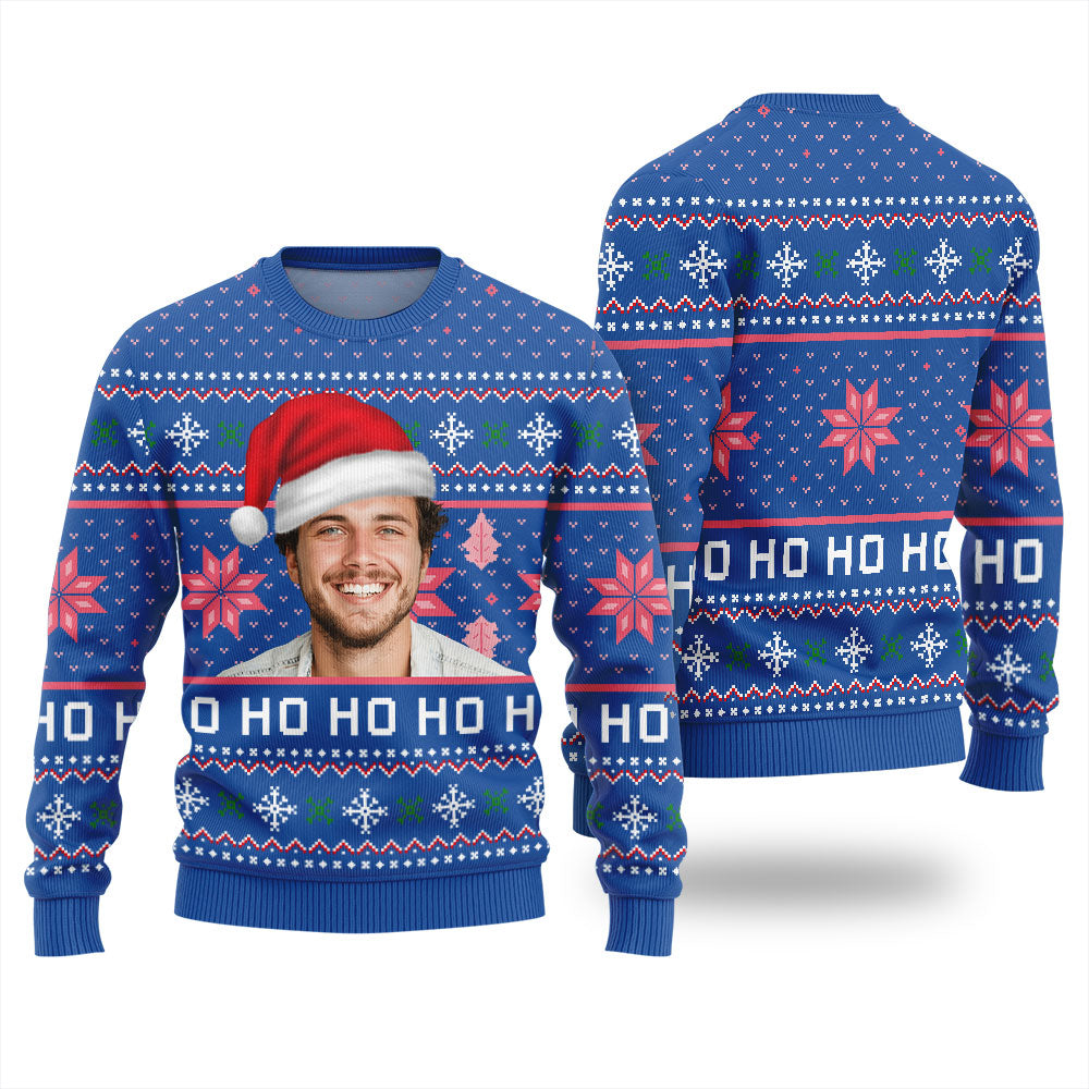 Ho Ho Ho Custom Face Ugly Sweater