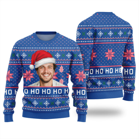 Ho Ho Ho Custom Face Ugly Sweater