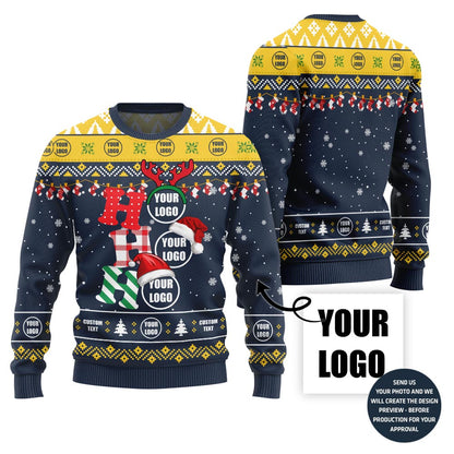 Ho Ho Ho Custom Logo Christmas Sweater For Company