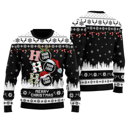 Ho Ho Ho Custom Logo Ugly Sweater