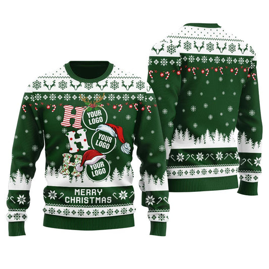 Ho Ho Ho Custom Logo Ugly Sweater