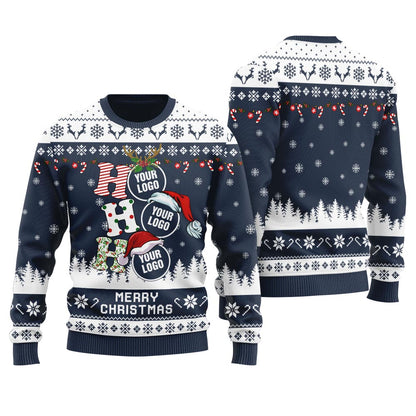 Ho Ho Ho Personalized Logo Ugly Sweater For Men
