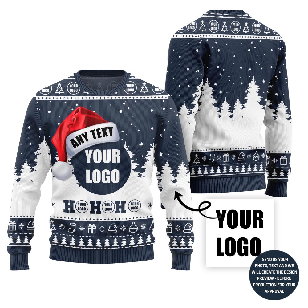 Ho Ho Ho Custom Logo Ugly Xmas Sweater