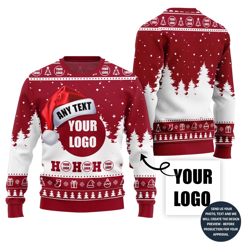 Ho Ho Ho Custom Logo Ugly Xmas Sweater
