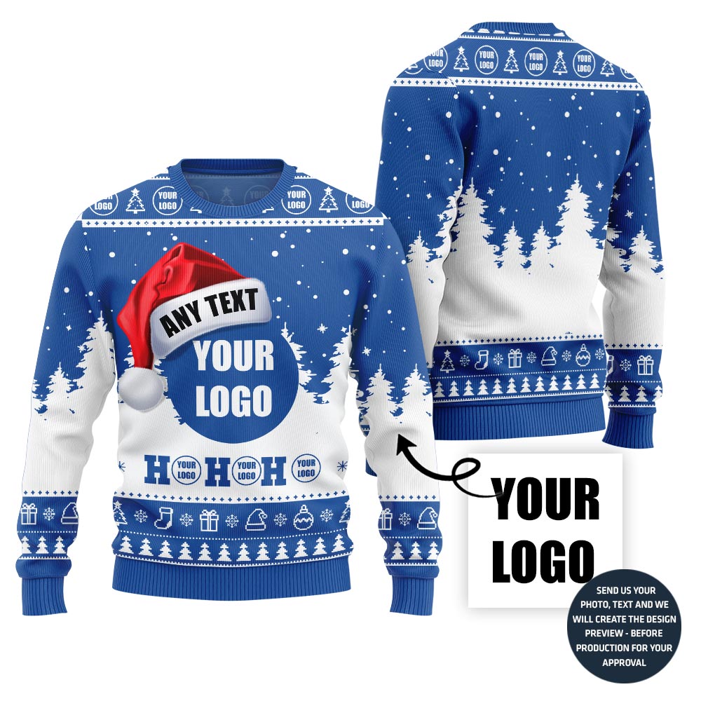 Ho Ho Ho Custom Logo Ugly Xmas Sweater