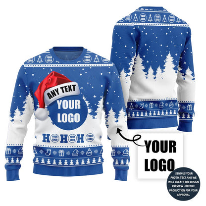 Ho Ho Ho Custom Logo Ugly Xmas Sweater