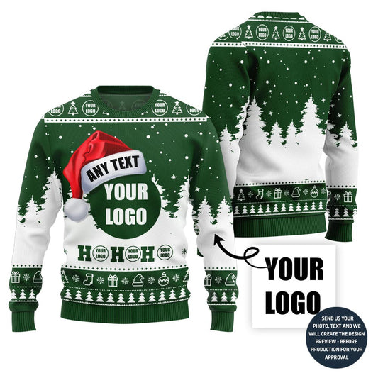Ho Ho Ho Custom Logo Ugly Xmas Sweater