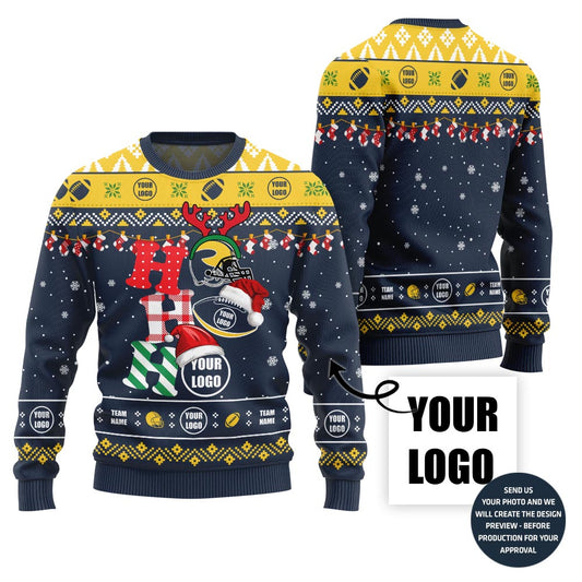 Ho Ho Ho Custom Ugly Xmas Sweater For Football Team