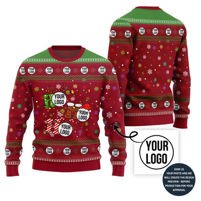 Ho Ho Ho Custom Your Logo Ugly Christmas Sweater