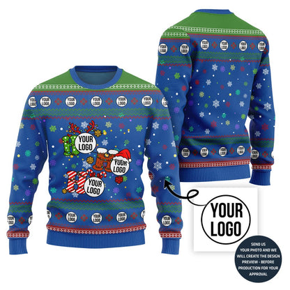 Ho Ho Ho Custom Your Logo Ugly Christmas Sweater