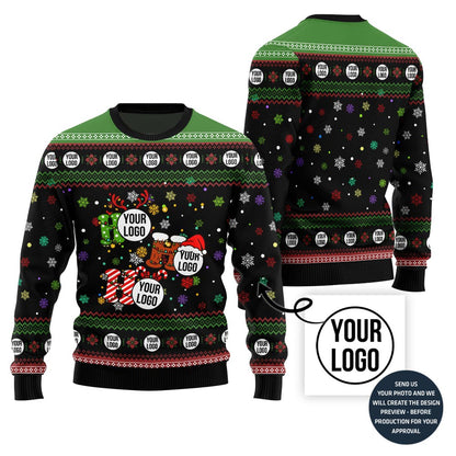 Ho Ho Ho Custom Your Logo Ugly Christmas Sweater
