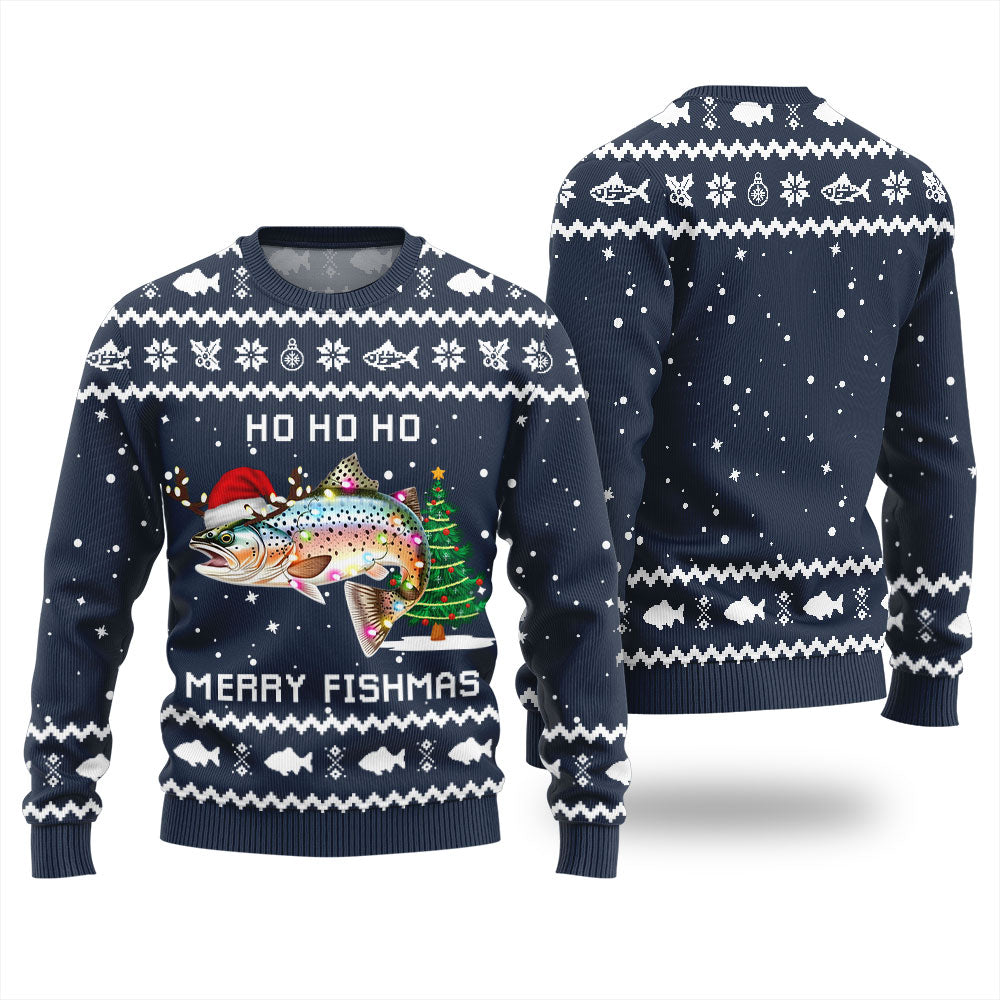 Ho Ho Ho Merry Fishmas Fishing Ugly Sweater