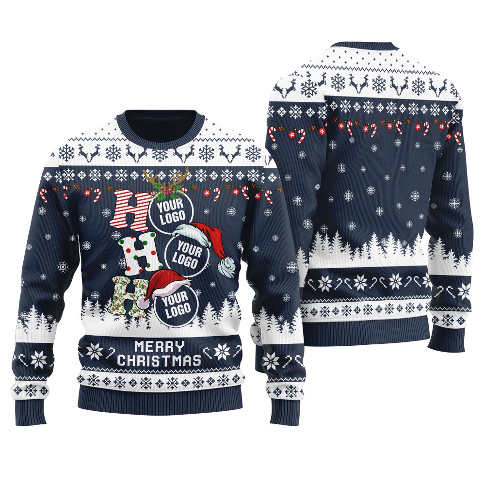 Ho Ho Ho Personalized Logo Christmas Sweater Women