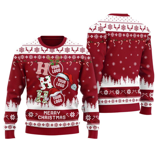 Ho Ho Ho Personalized Logo Christmas Sweater Women