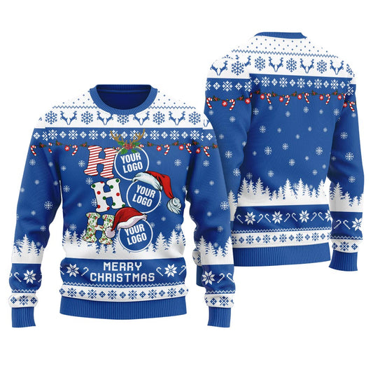 Ho Ho Ho Personalized Logo Ugly Sweater For Men