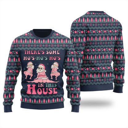 Ho Ho Ho Pink Santa Ugly Christmas Sweater For Men