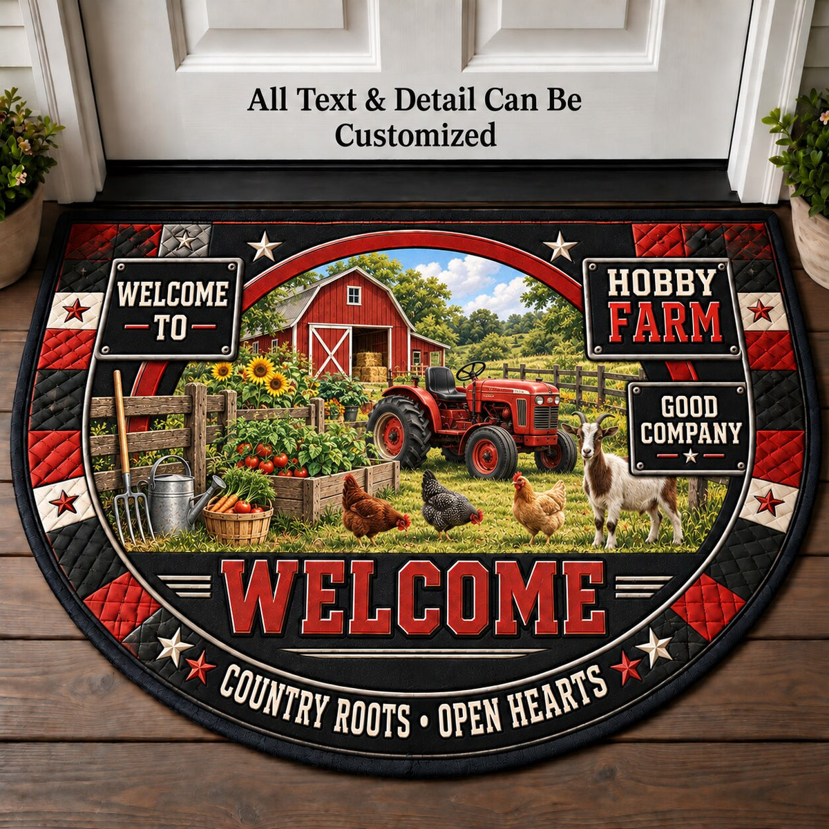 Hobby Farm Personalized Half Round Mat | 5To9Vibe