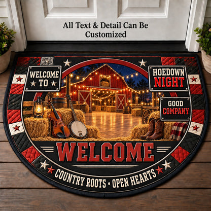 Hoedown Night Personalized Half Round Mat | 5To9Vibe