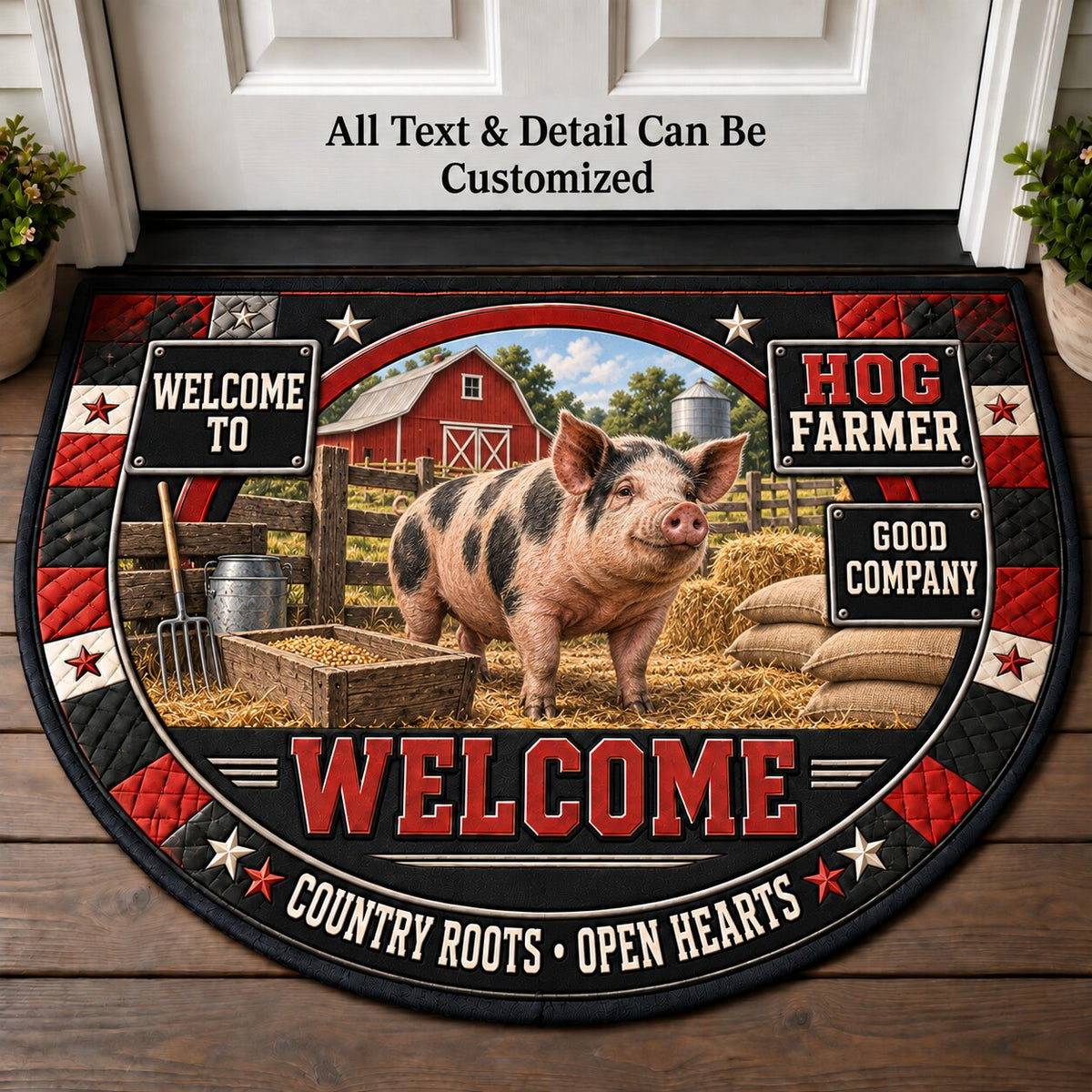 Hog Farmer Personalized Half Round Mat | 5To9Vibe