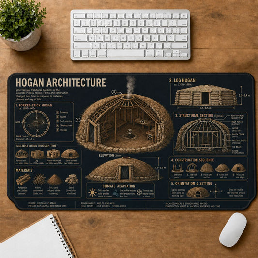 Hogan Architecture Cultural Heritage Visual Guide Desk Mat | 5To9Vibe