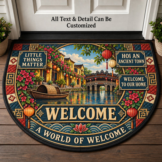 Hoi An Ancient Town Personalized Half Round Mat | 5To9Vibe