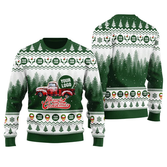 Holiday Car Cusom Logo Men's Ugly Christmas Sweater