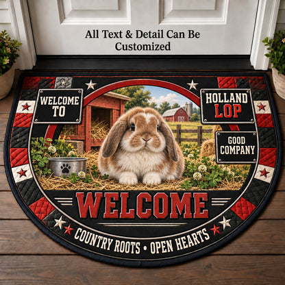 Holland Lop Personalized Half Round Mat | 5To9Vibe