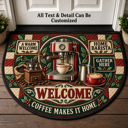 Home Barista Personalized Half Round Mat | 5To9Vibe