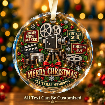Home Movie Maker Personalized Glass Ornament | 5To9Vibe