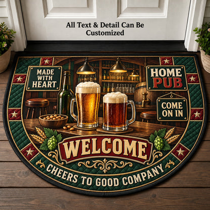 Home Pub Personalized Half Round Mat | 5To9Vibe