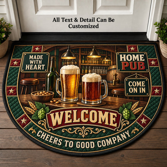 Home Pub Personalized Half Round Mat | 5To9Vibe