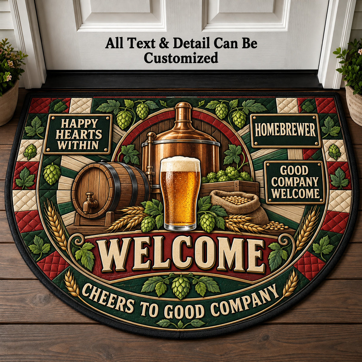 Homebrewer Personalized Half Round Mat | 5To9Vibe