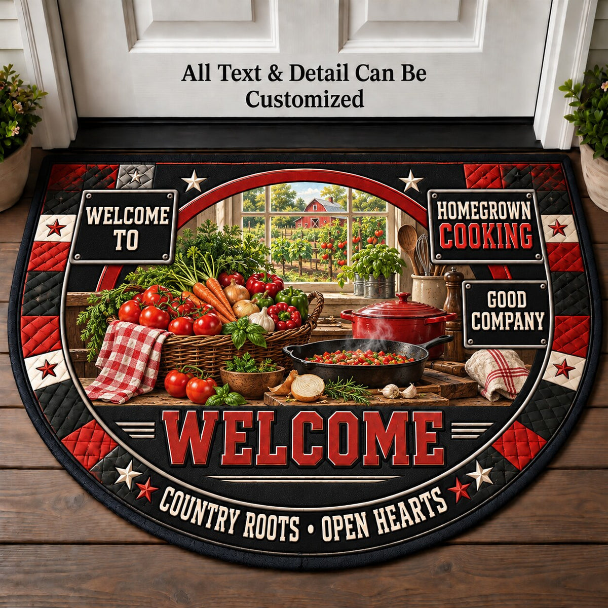 Homegrown Cooking Personalized Half Round Mat | 5To9Vibe