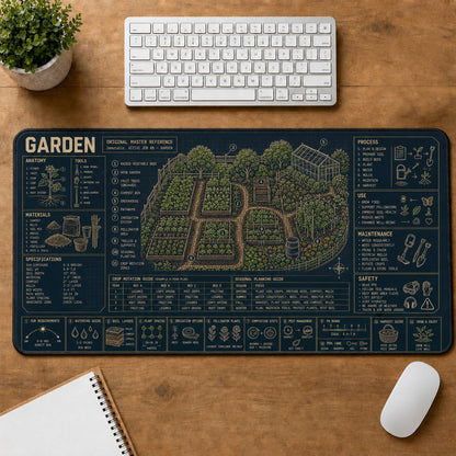 Homestead Garden Home and Workshop Technical Guide Desk Mat | 5To9Vibe