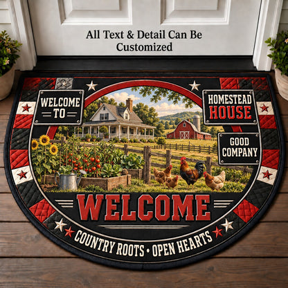 Homestead House Personalized Half Round Mat | 5To9Vibe