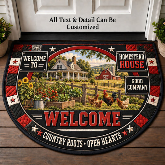 Homestead House Personalized Half Round Mat | 5To9Vibe