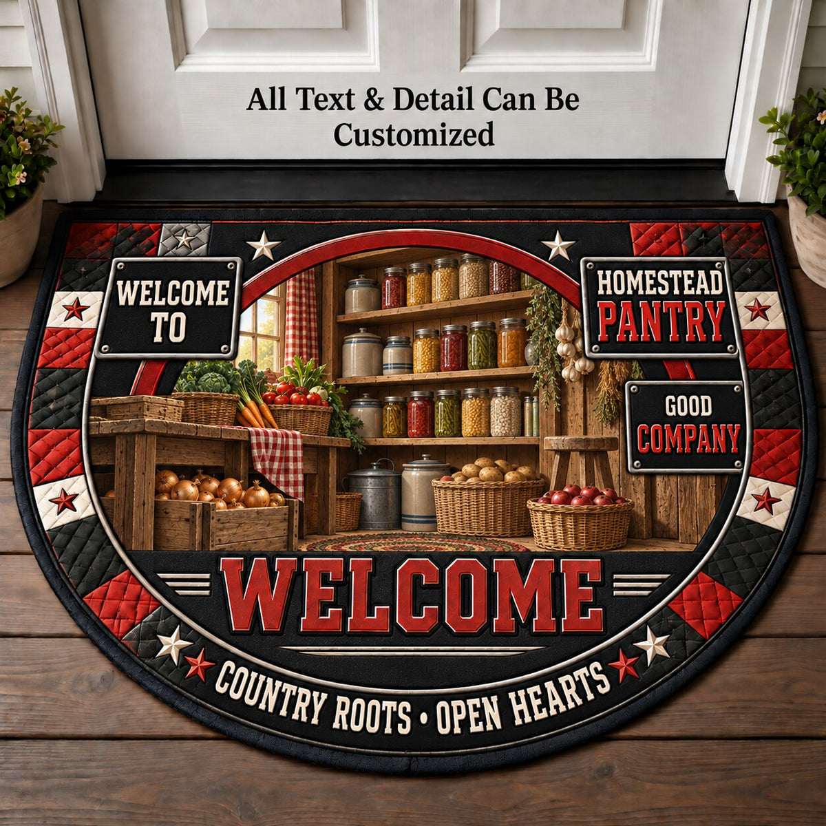 Homestead Pantry Personalized Half Round Mat | 5To9Vibe