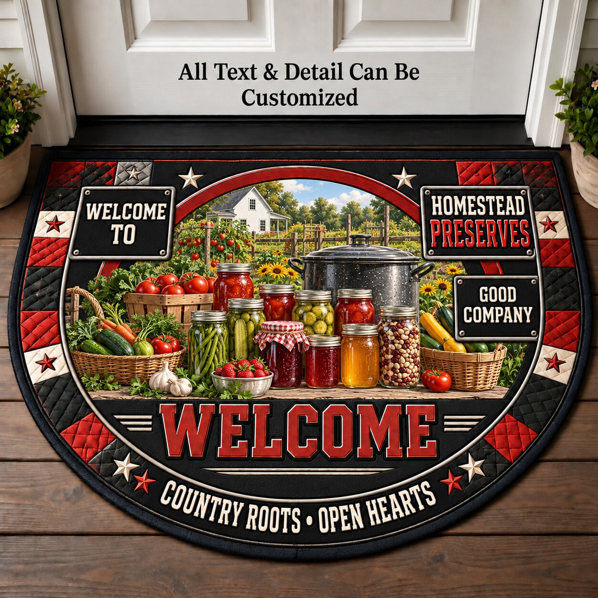 Homestead Preserves Personalized Half Round Mat | 5To9Vibe
