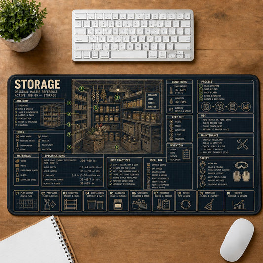 Homestead Storage Home and Workshop Technical Guide Desk Mat | 5To9Vibe