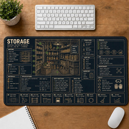 Homestead Storage Home and Workshop Technical Guide Desk Mat | 5To9Vibe