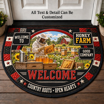 Honey Farm Personalized Half Round Mat | 5To9Vibe
