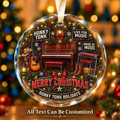 Honky Tonk Personalized Glass Ornament | 5To9Vibe