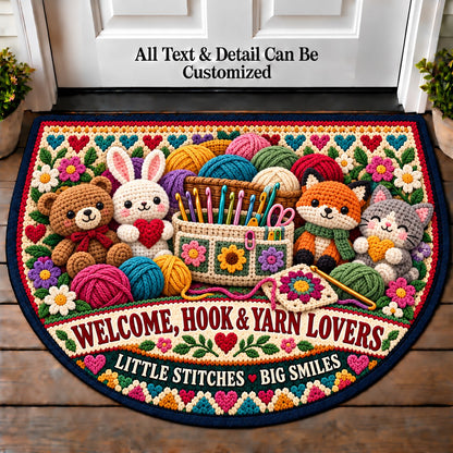 Amigurumi Friends - Hook and Yarn Lovers Personalized Half Round Mat | 5To9Vibe