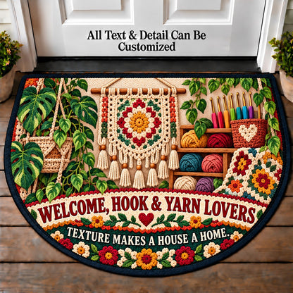 Boho Wall Hanging - Hook and Yarn Lovers Personalized Half Round Mat | 5To9Vibe